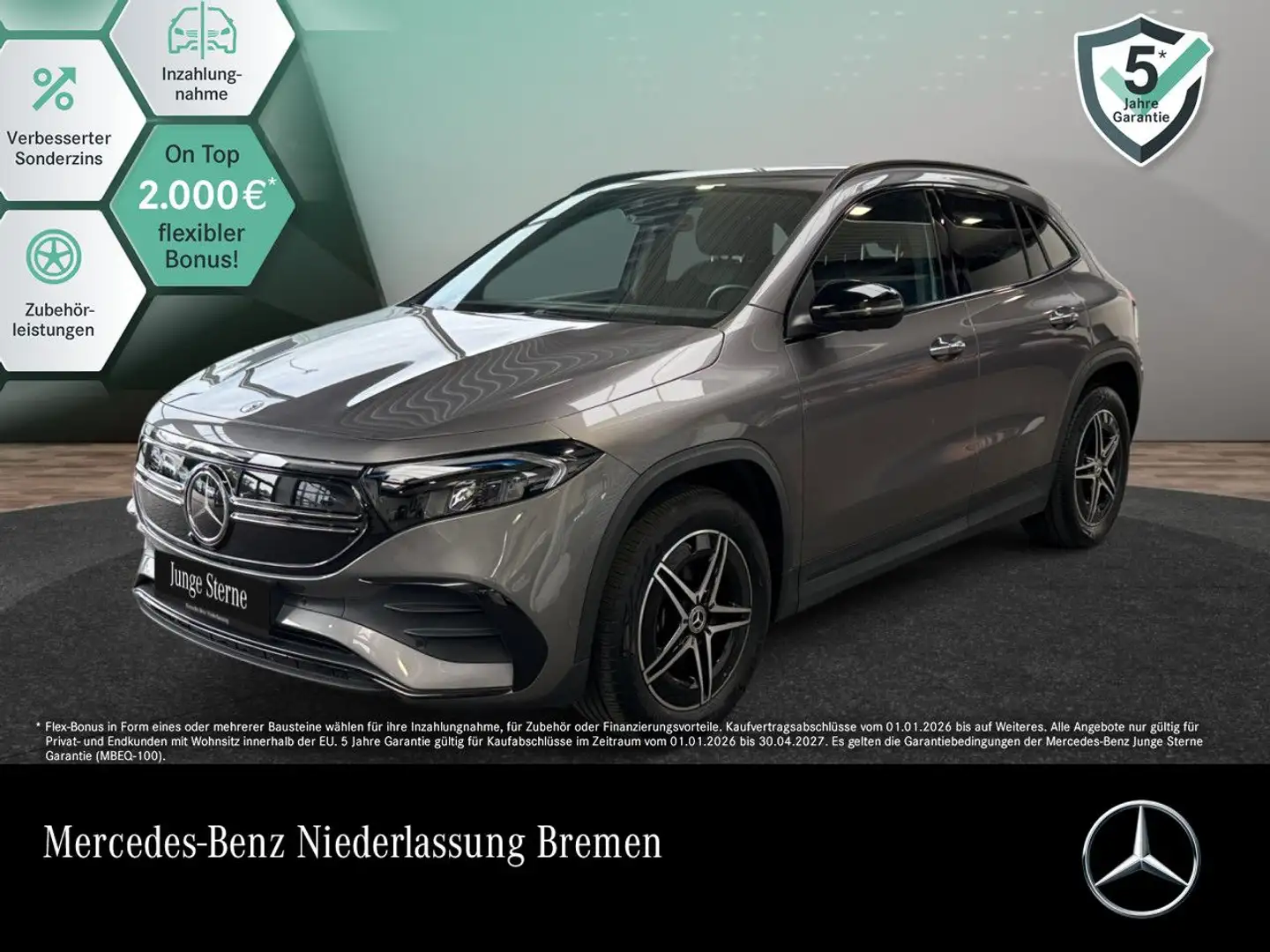 Mercedes-Benz EQA 350 4M AMG+NIGHT+PLUS-PAKET+AHK+360+MEMORY+HUD Grau - 1
