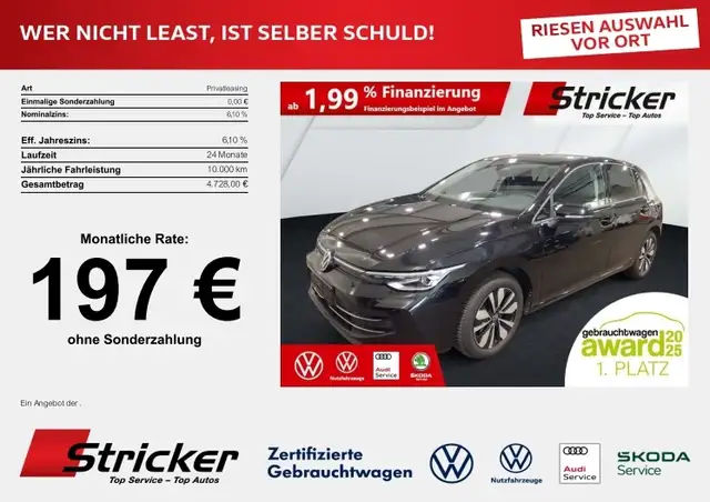 Volkswagen Golf Goal 1.5eTSI DSG 197, ohne Anzahlung Navi AHK Kam