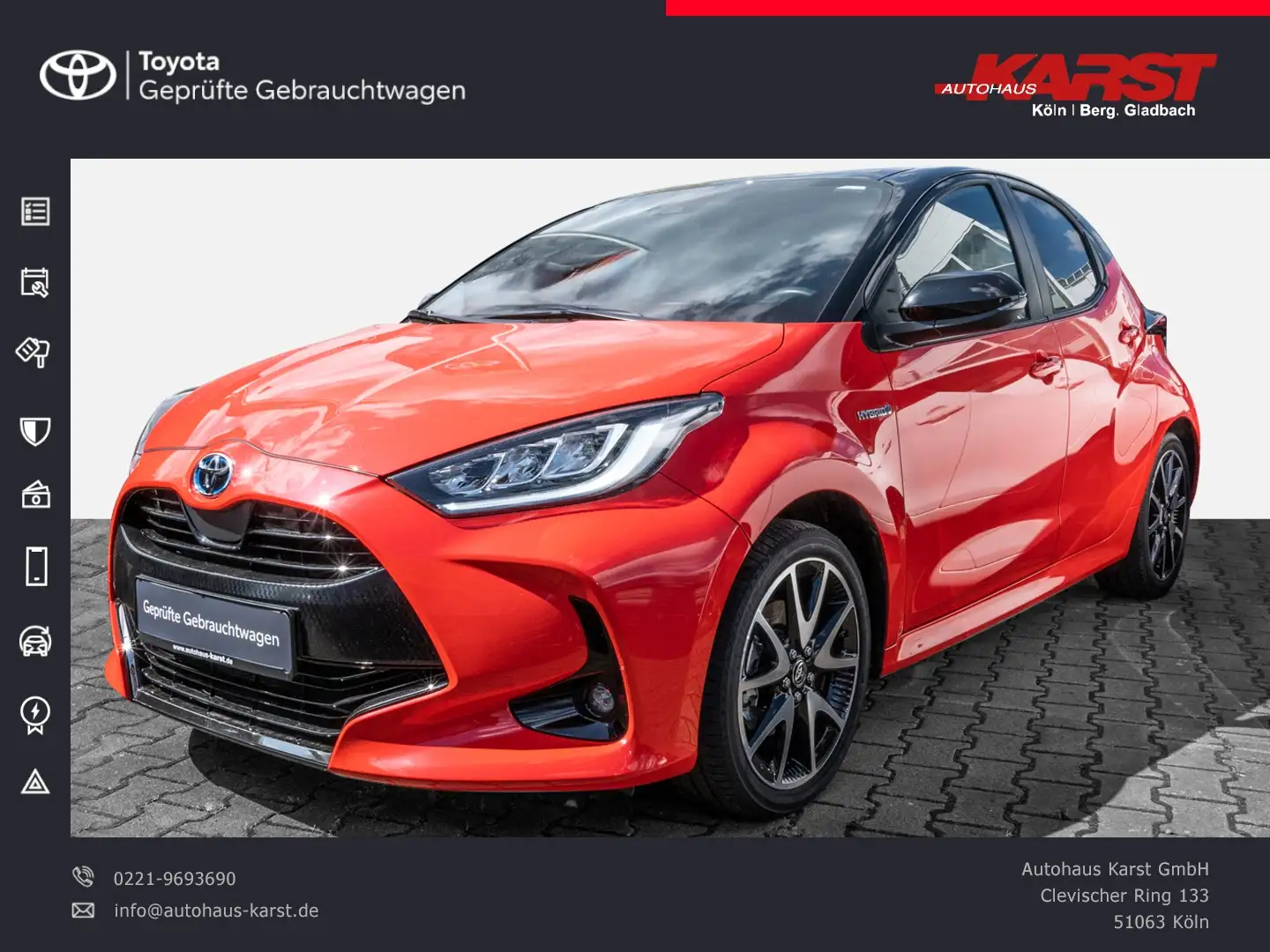 Toyota Yaris 1.5-l-VVT-iE Hybrid  Syst. 85kW (116 PS) 5 Rouge - 1
