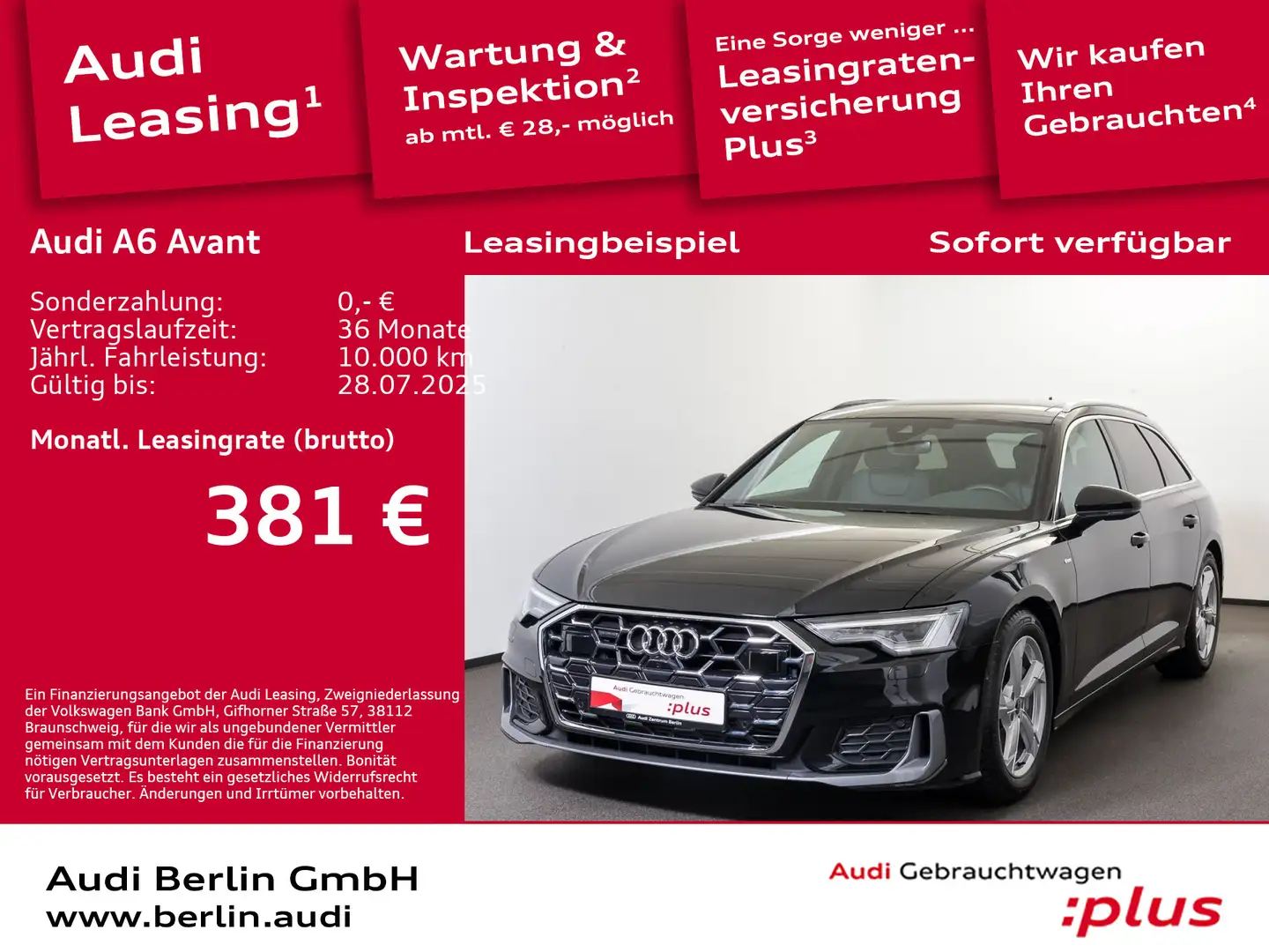 Audi A6 Design S line 45 TFSI qu. S tr. AHK RFK Schwarz - 1
