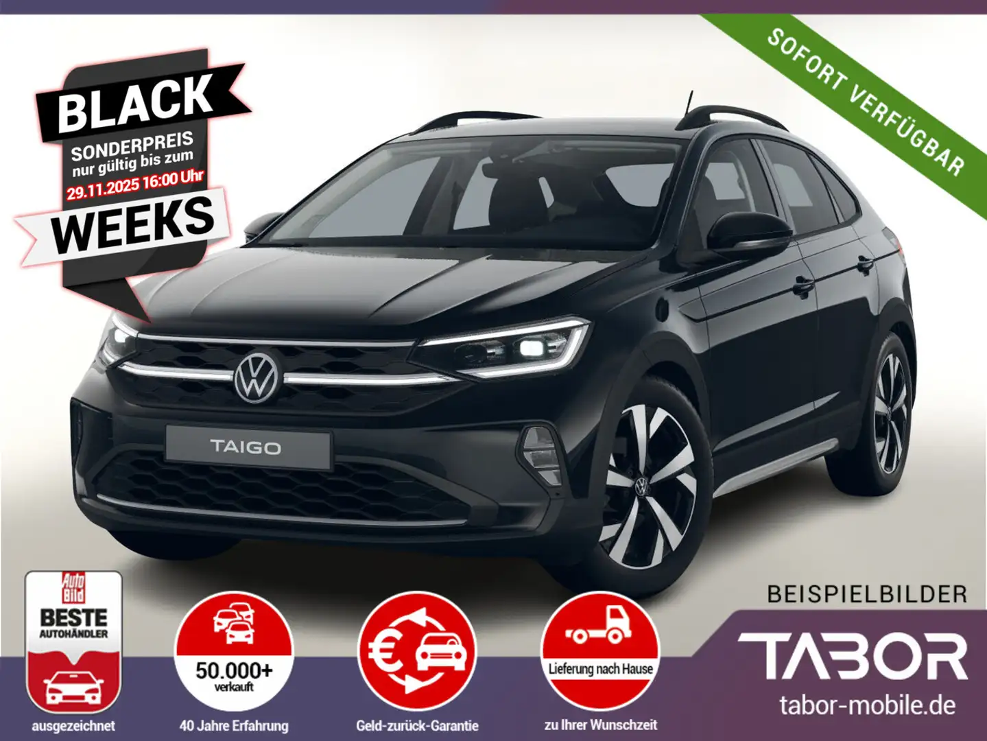 Volkswagen Taigo 1.0 TSI 116 DSG Matrix R2D 2ZClim SHZ KeyL Noir - 1