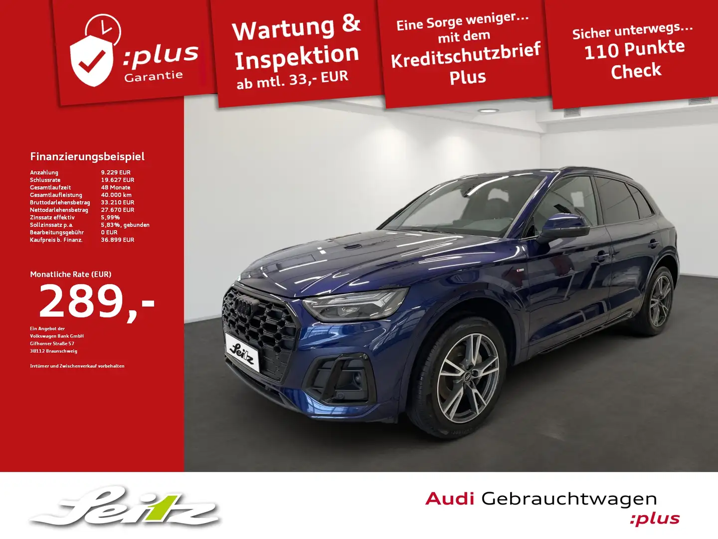 Audi Q5 40 TDI quattro S line *AHK*KAMERA*NAVI*LED* Blauw - 1