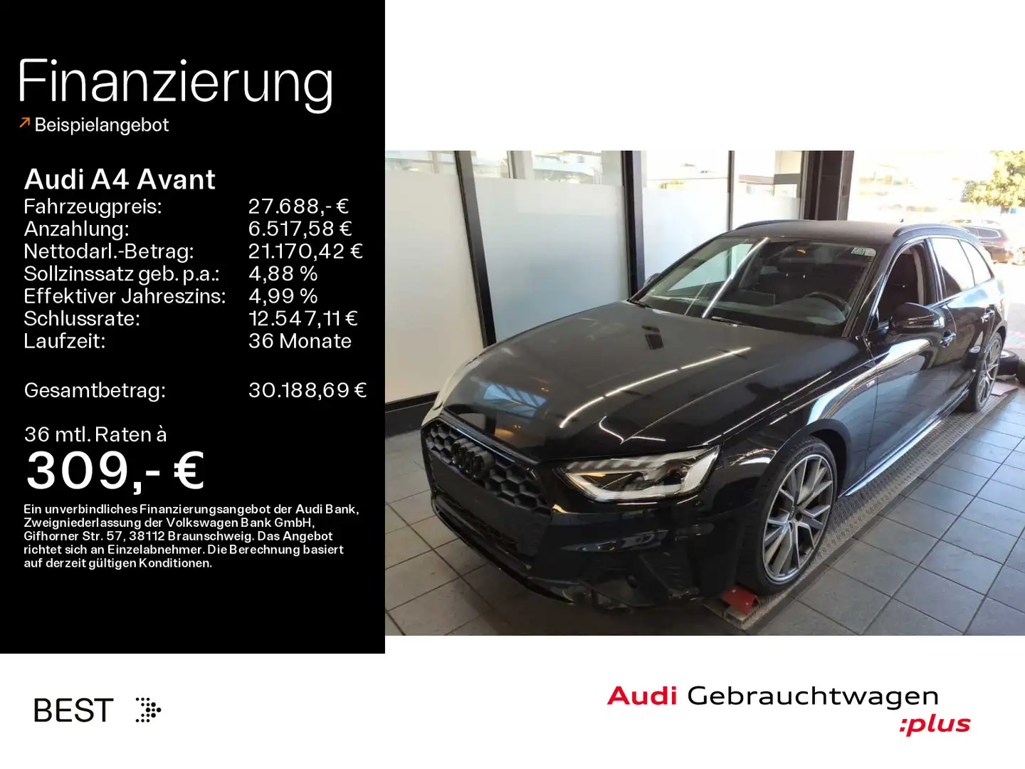 Audi A4 S line competition 35 TDI Kamera*Navi Schwarz - 1