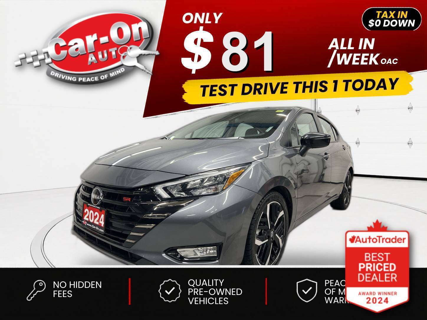Gray 2024 Nissan Versa Sedan Front-Wheel Drive Automatic