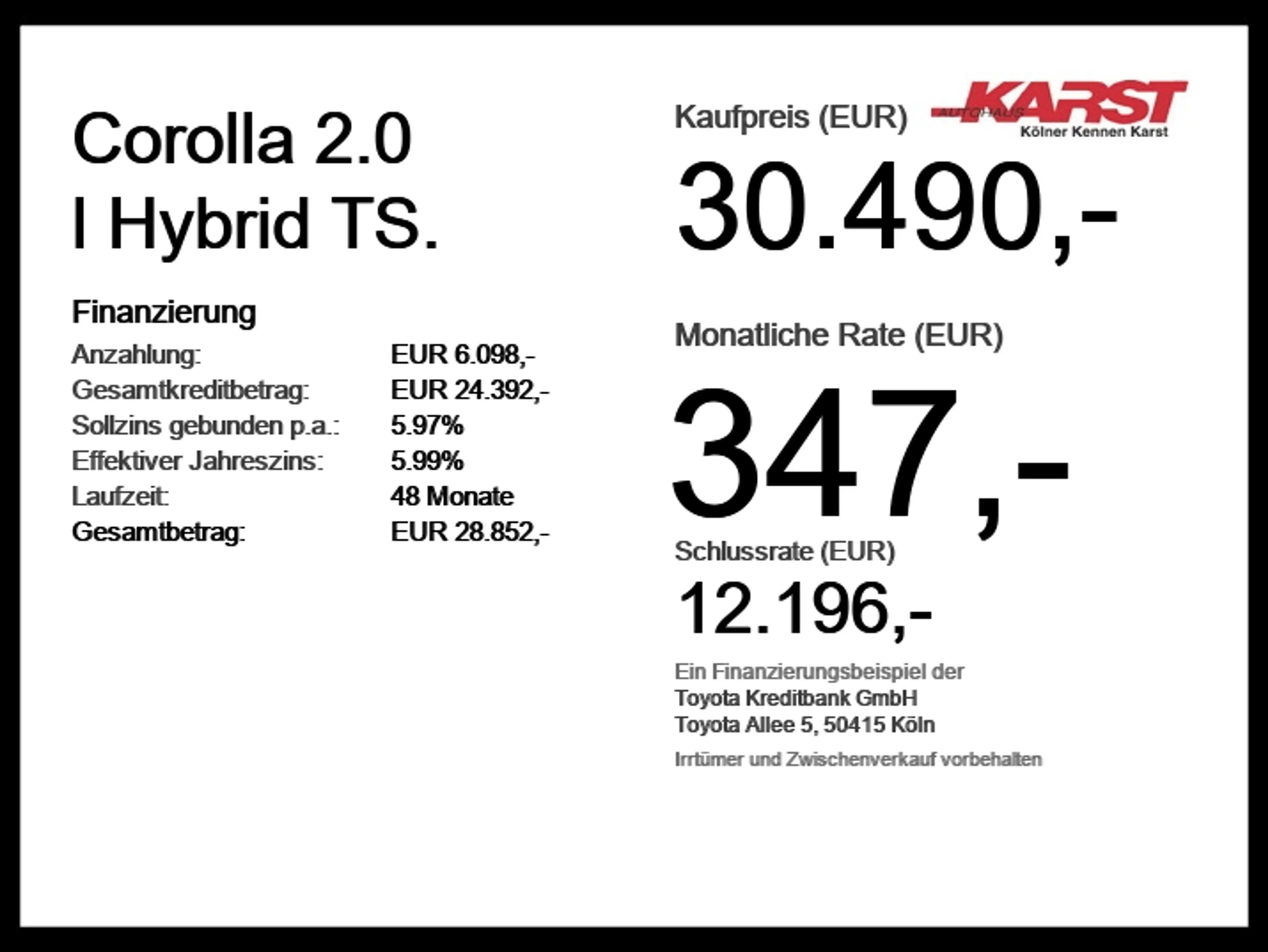 Toyota Corolla 2.0 l Hybrid TS. Technik Paket — photo 5