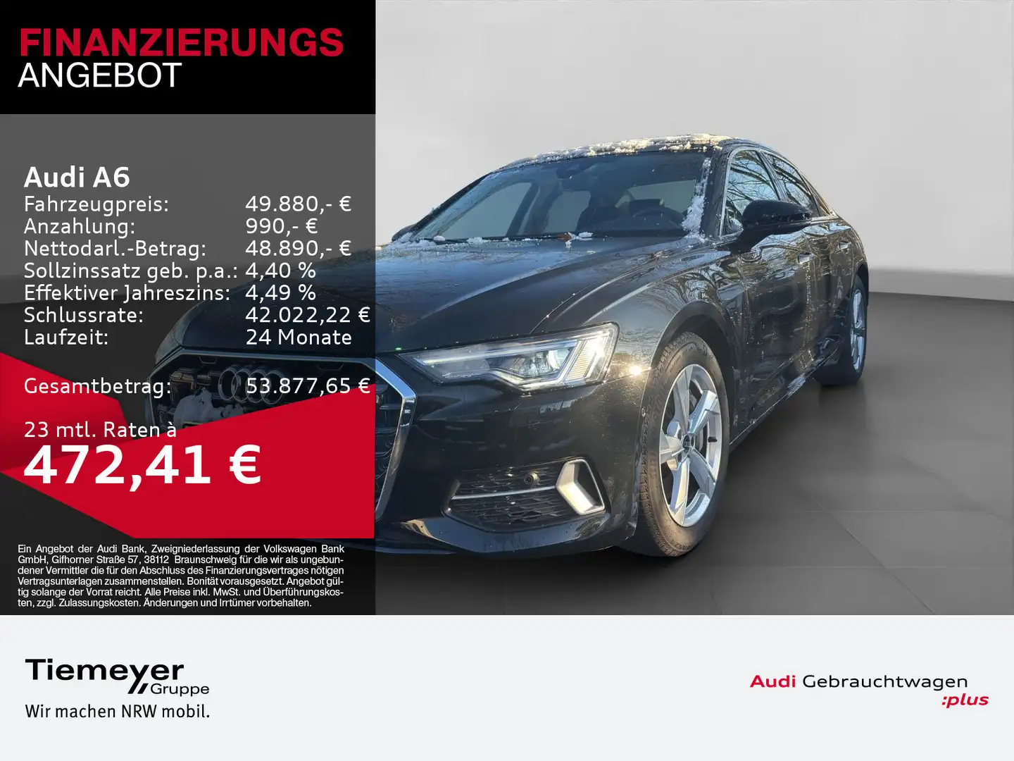 Audi A6 50 TFSIe Q ADVANCED UPe93 TV MASSAGE HuD 360 Schwarz - 1