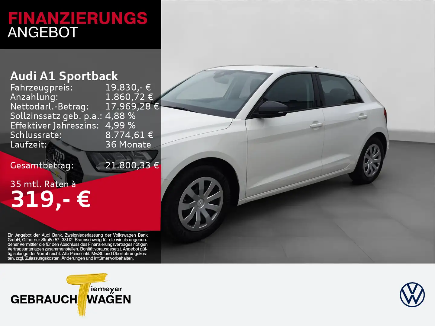 Audi A1 25 TFSI DAB+ KLIMA VIRTUAL Weiß - 1