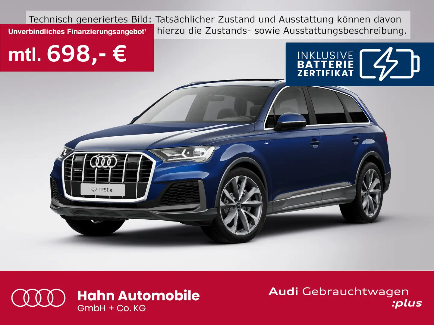 Audi Q7 55 TFSIe quattro S line AHK °360 B&O ACC Pano Bleu - 1