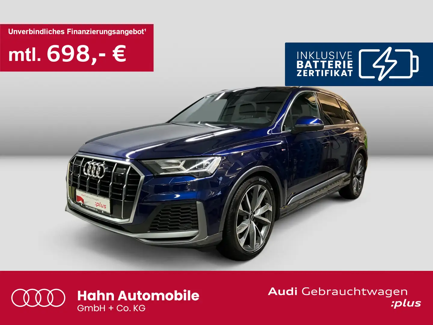 Audi Q7 55 TFSIe quattro S line AHK °360 B&O ACC Pano Blau - 1