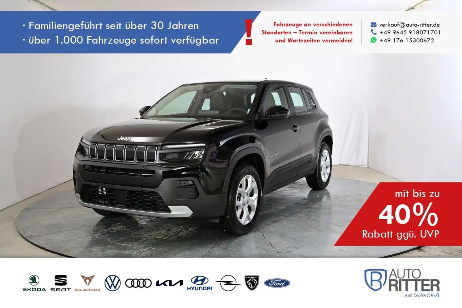 Jeep Avenger Altitude LED|Carplay|Klima|PDC|SHZ Schwarz - 1