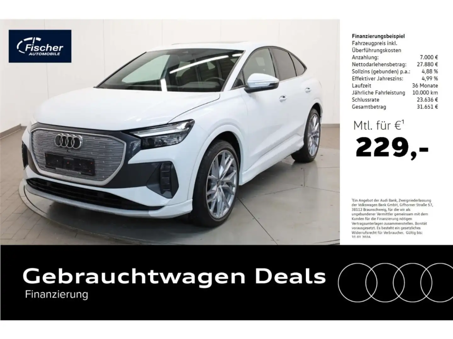 Audi Q4 e-tron Sportback 50 quattro Weiß - 1