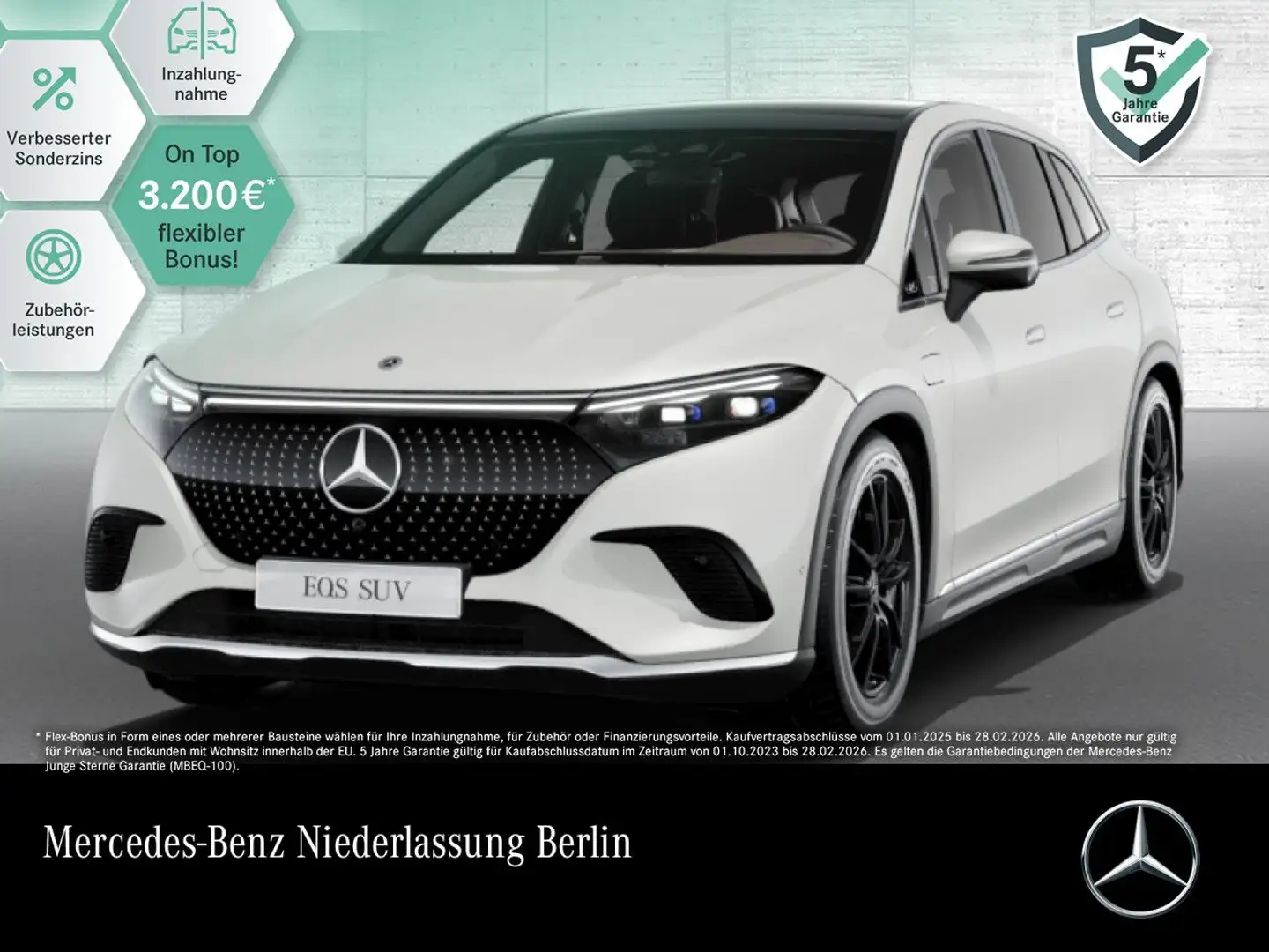 Mercedes-Benz EQS SUV EQS 450 Fahrass Fondent 360° Airmat Pano Distr+ Weiß - 1