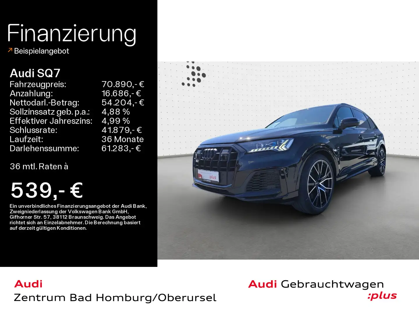 Audi SQ7 4.0 TFSI quattro*Navi*Matrix*Alu*HUD*B&O*PDC Noir - 1