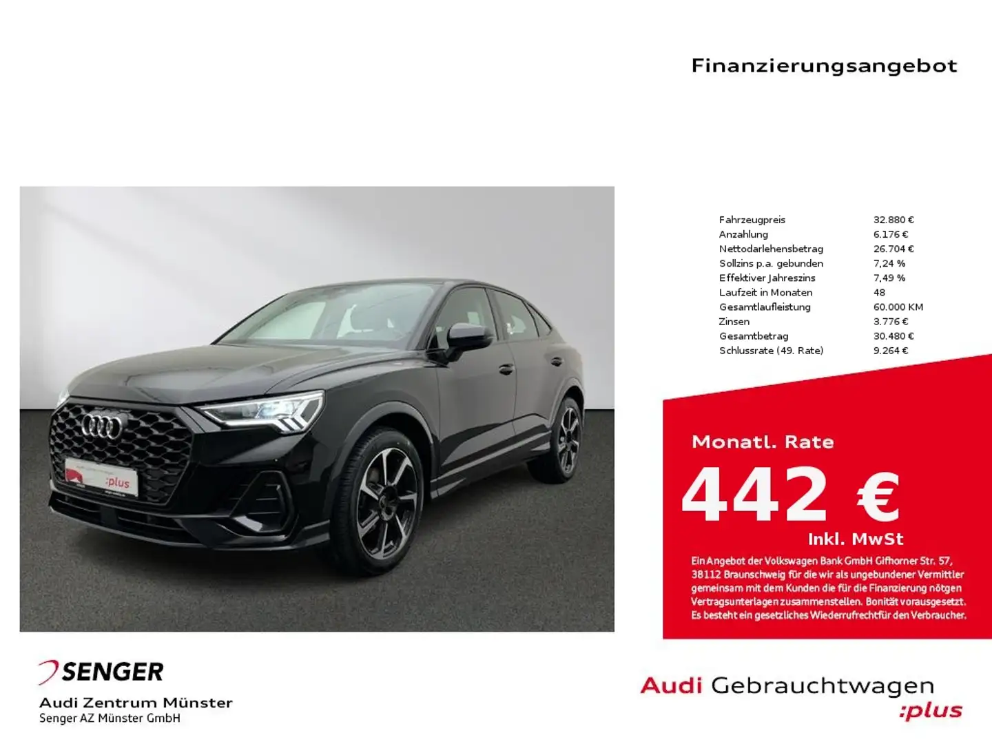 Audi Q3 Sportback 35 TDI S tronic LED Pano ACC AHK Schwarz - 1