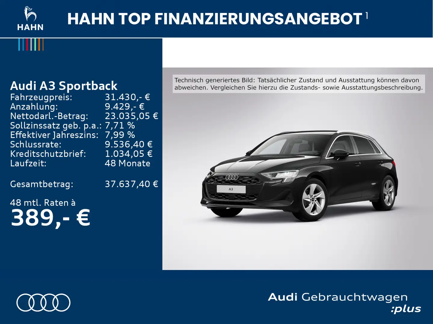 Audi A3 30 TFSI Virtual LED Navi Sitzh Carp Schwarz - 2