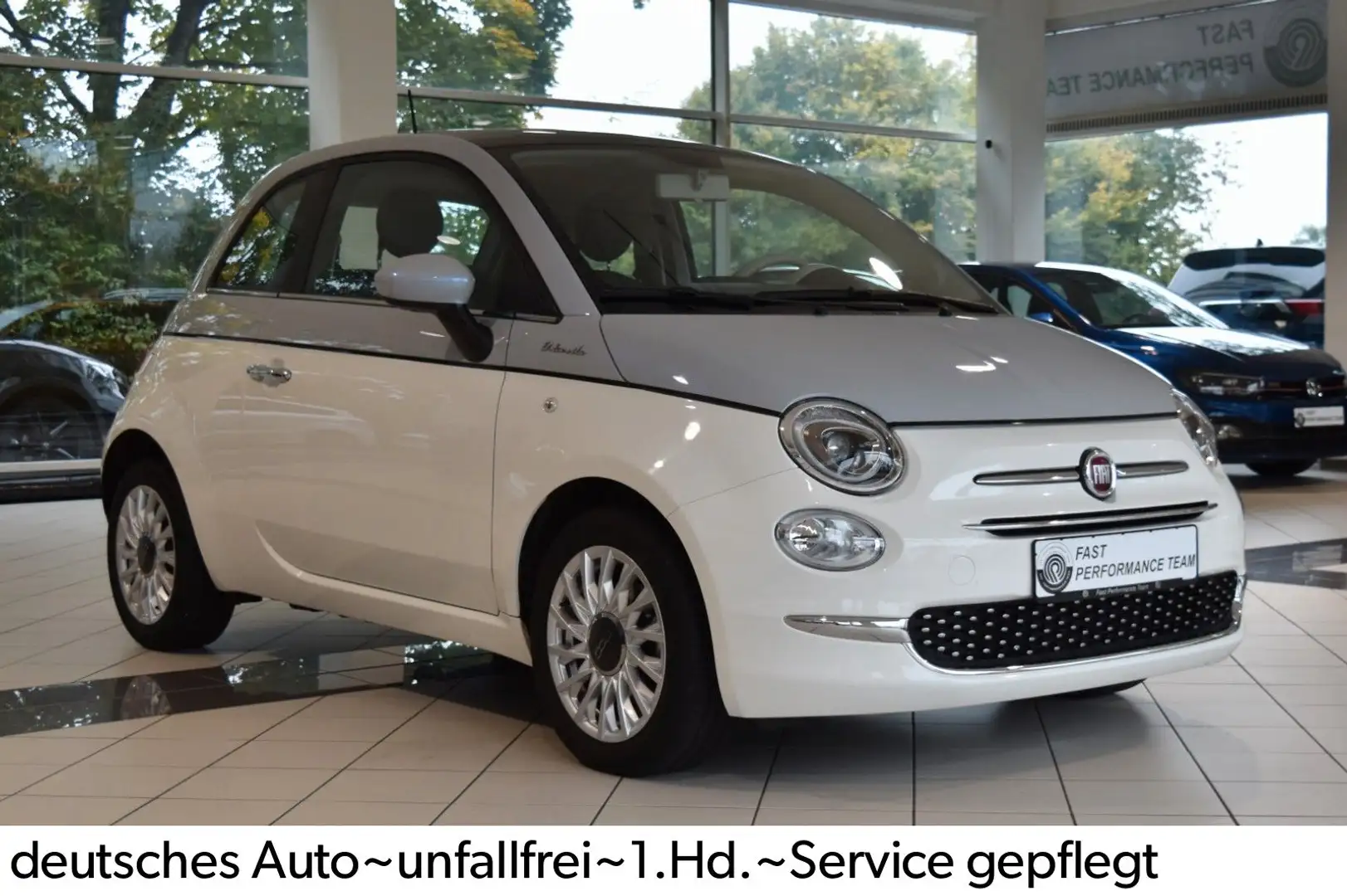 Fiat 500 1.0 DolceVita-Hybrid~Glasdach~Apple~Leder~AC Weiß - 2