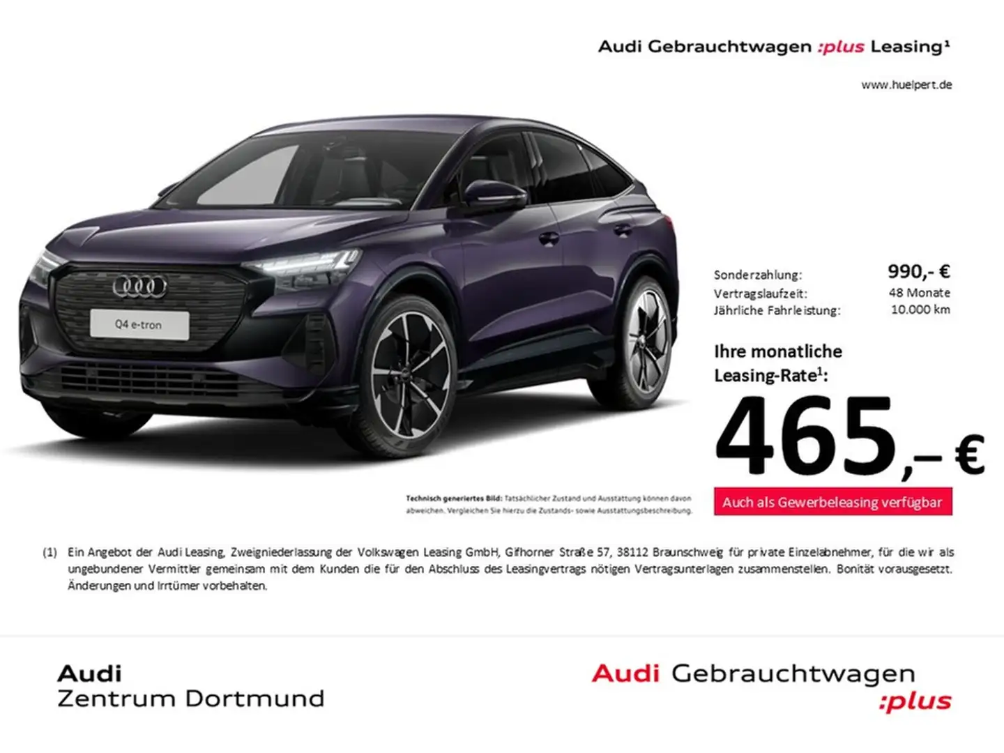 Audi Q4 e-tron Sportback 45 quattro S LINE AHK LM21 Violett - 1