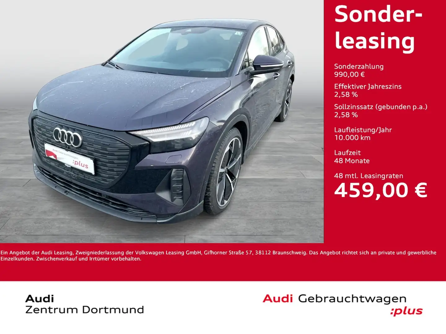 Audi Q4 e-tron Sportback 45 quattro S LINE AHK LM21 Violett - 1