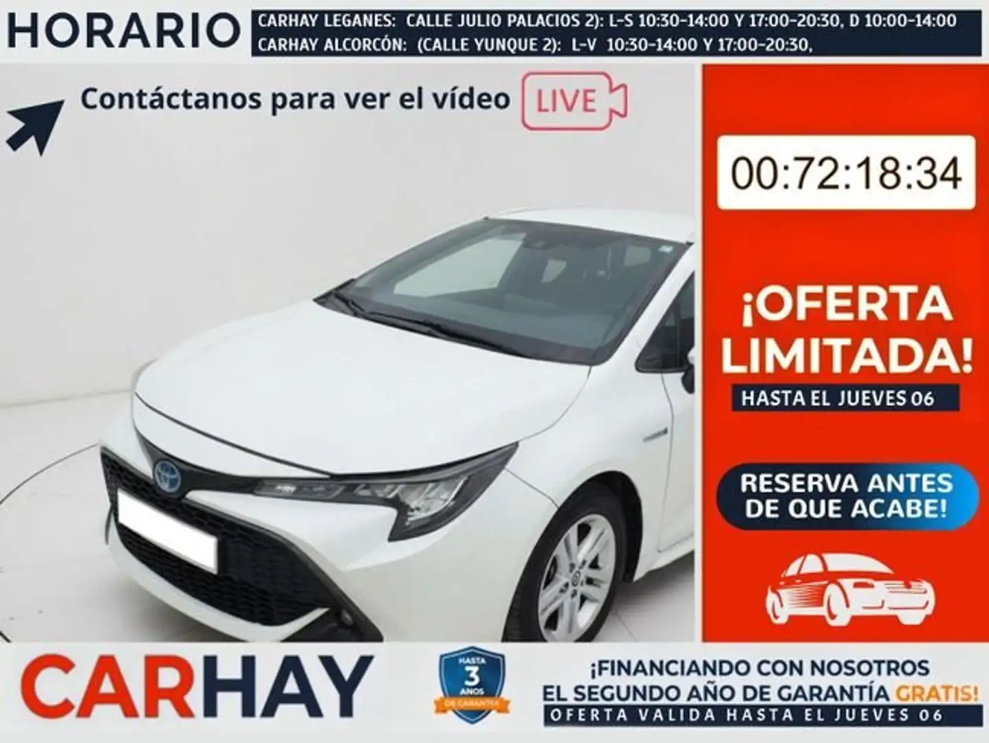Toyota Corolla 1.8 125H ACTIVE TECH E-CVT TOU SPORT Blanco - 1