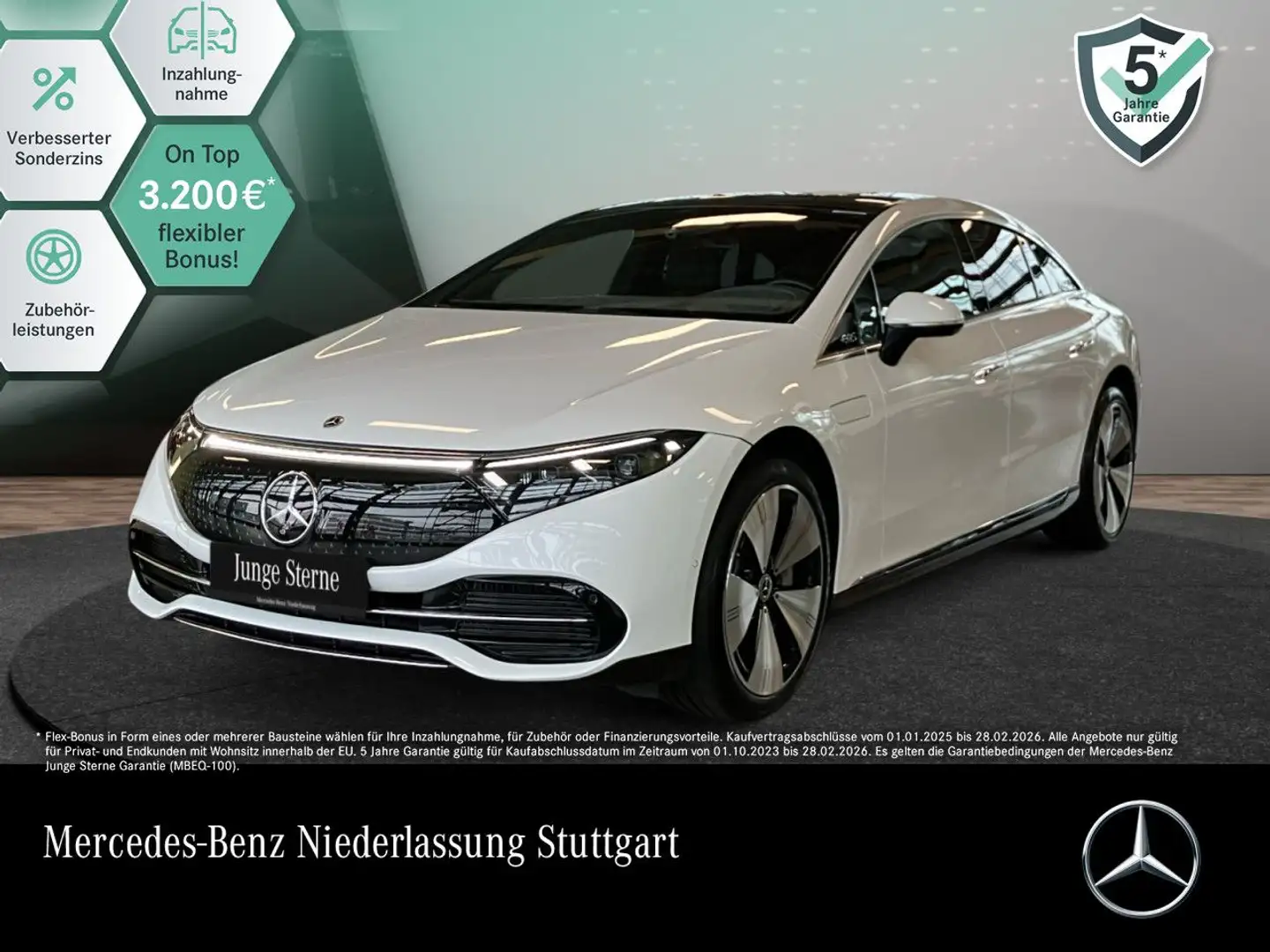 Mercedes-Benz EQS 500 4MATIC Fahrass 360° Pano Burmester Distr. Weiß - 1