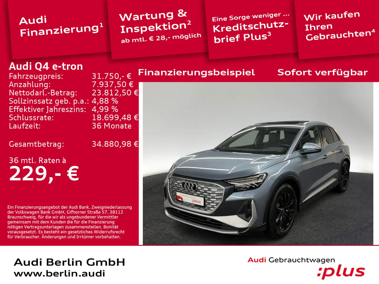 Audi Q4 e-tron 50 quattro Blau - 1
