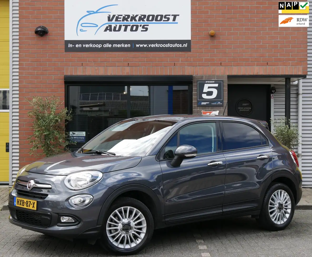 Fiat 500X 1.6 Pop leer. camera. clima.org 8200km nieuwstaat Gris - 1