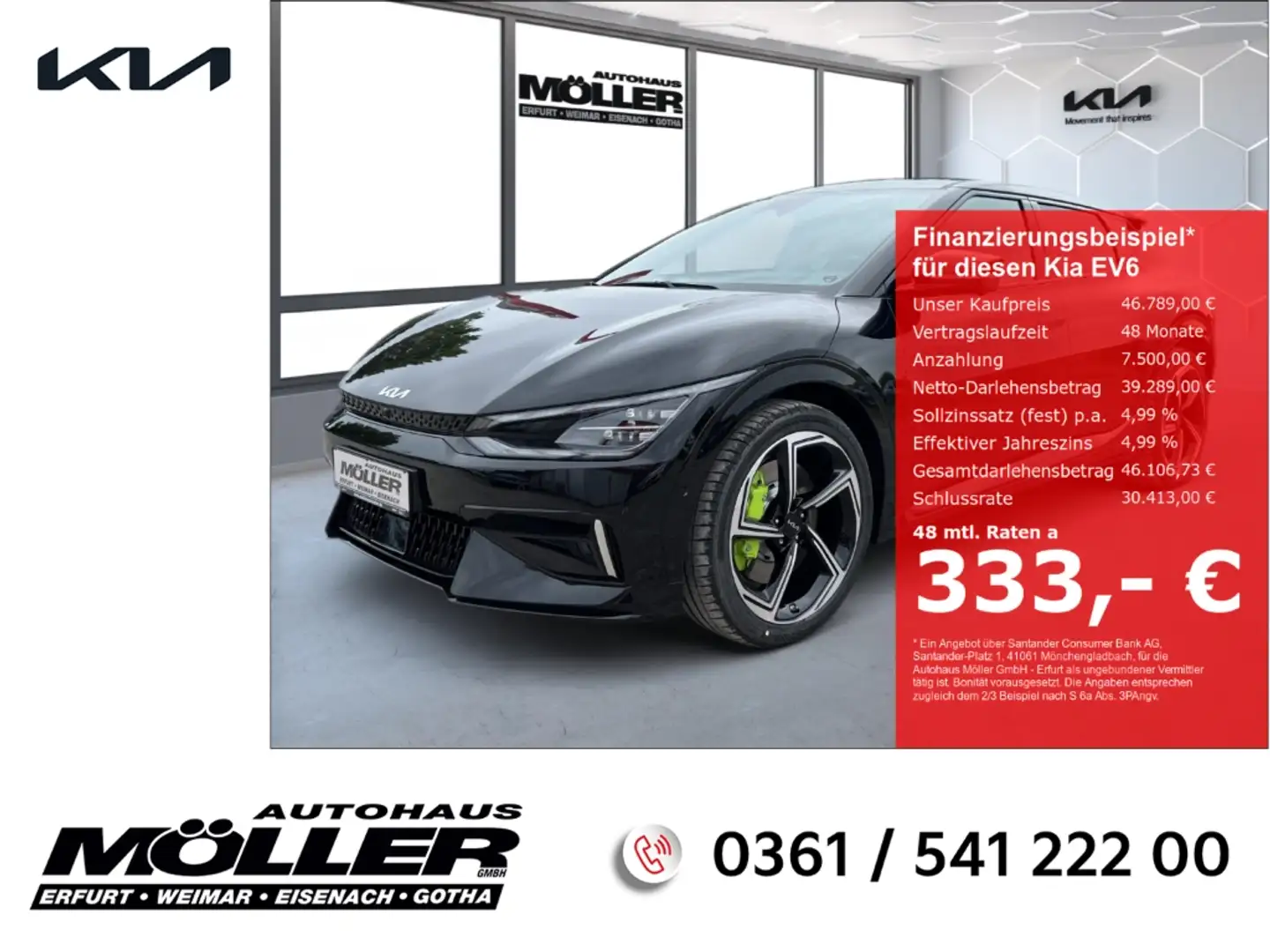 Kia EV6 GT AWD Head-Up ACC Soundsystem Schalensitze Schwarz - 1
