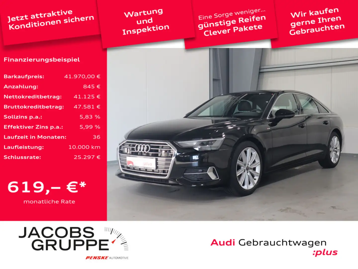 Audi A6 Limo 50 TDI quattro sport S-Line Navi*LED*R-Kamera * Schwarz - 1