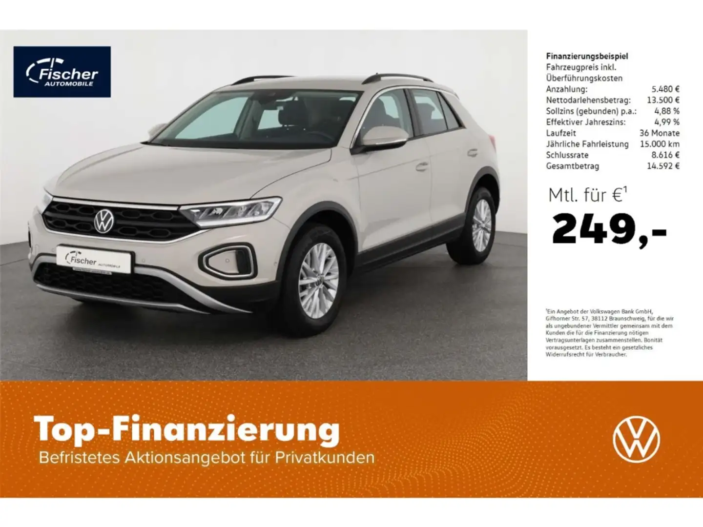 Volkswagen T-Roc 1.0 TSI Life 6-Gg. LED/Klima/SH/DAB+ Grau - 1