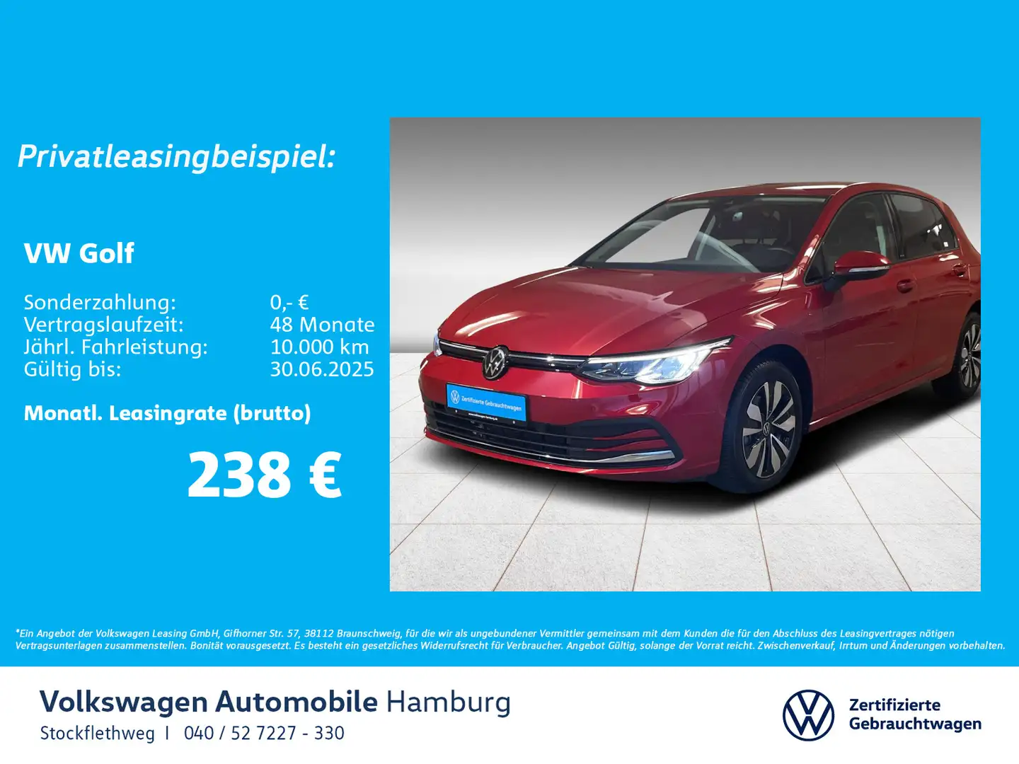 Volkswagen Golf VIII 1.0 eTSI DSG Navi AHK ACC HarmanKardon Rot - 1