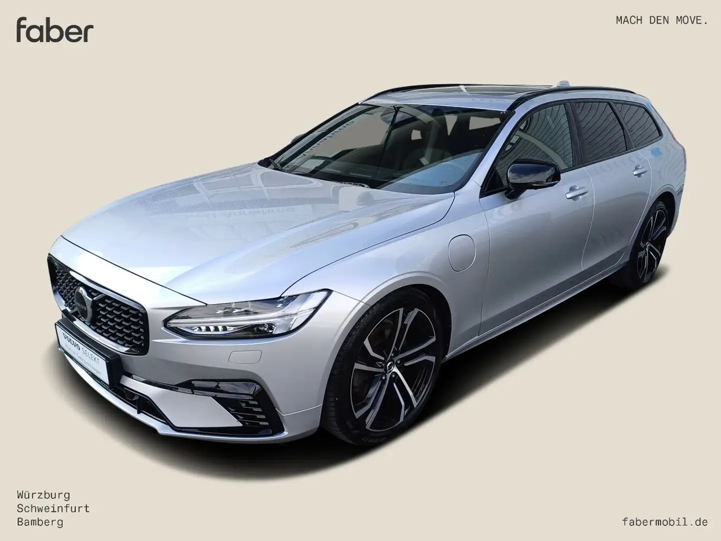 Volvo V90 T8 R Design Recharge Plug-In Hybrid AWD Argent - 2