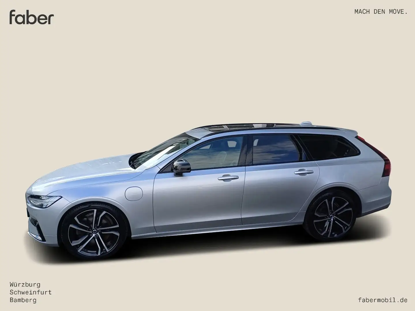 Volvo V90 T8 R Design Recharge Plug-In Hybrid AWD Argent - 1