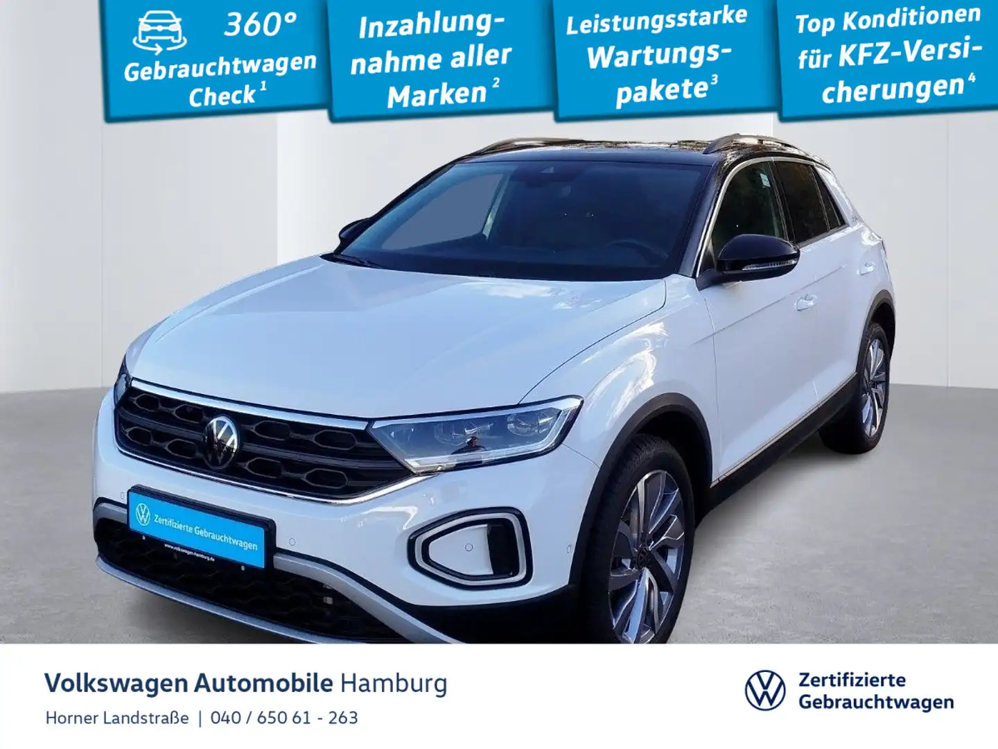 Volkswagen T-Roc Goal 2.0 TDI DSG AHK Sitzheizung CarPlay Weiß - 1