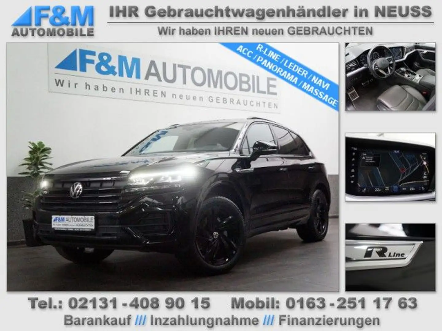 Volkswagen Touareg 3.0 V6 TDI 4M 2X R-Line Pano Leder AHK Schwarz - 1