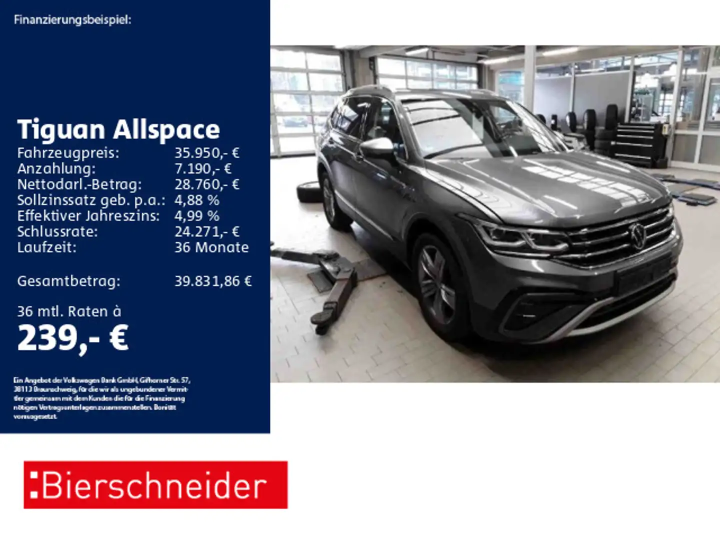 Volkswagen Tiguan Allspace 2.0 TDI DSG 4Mo Elegance AHK PAN Grau - 1