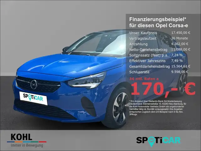 Opel Corsa-e F Elegance 136PS Rückfahrkam. LenkradHZG SHZ Klima