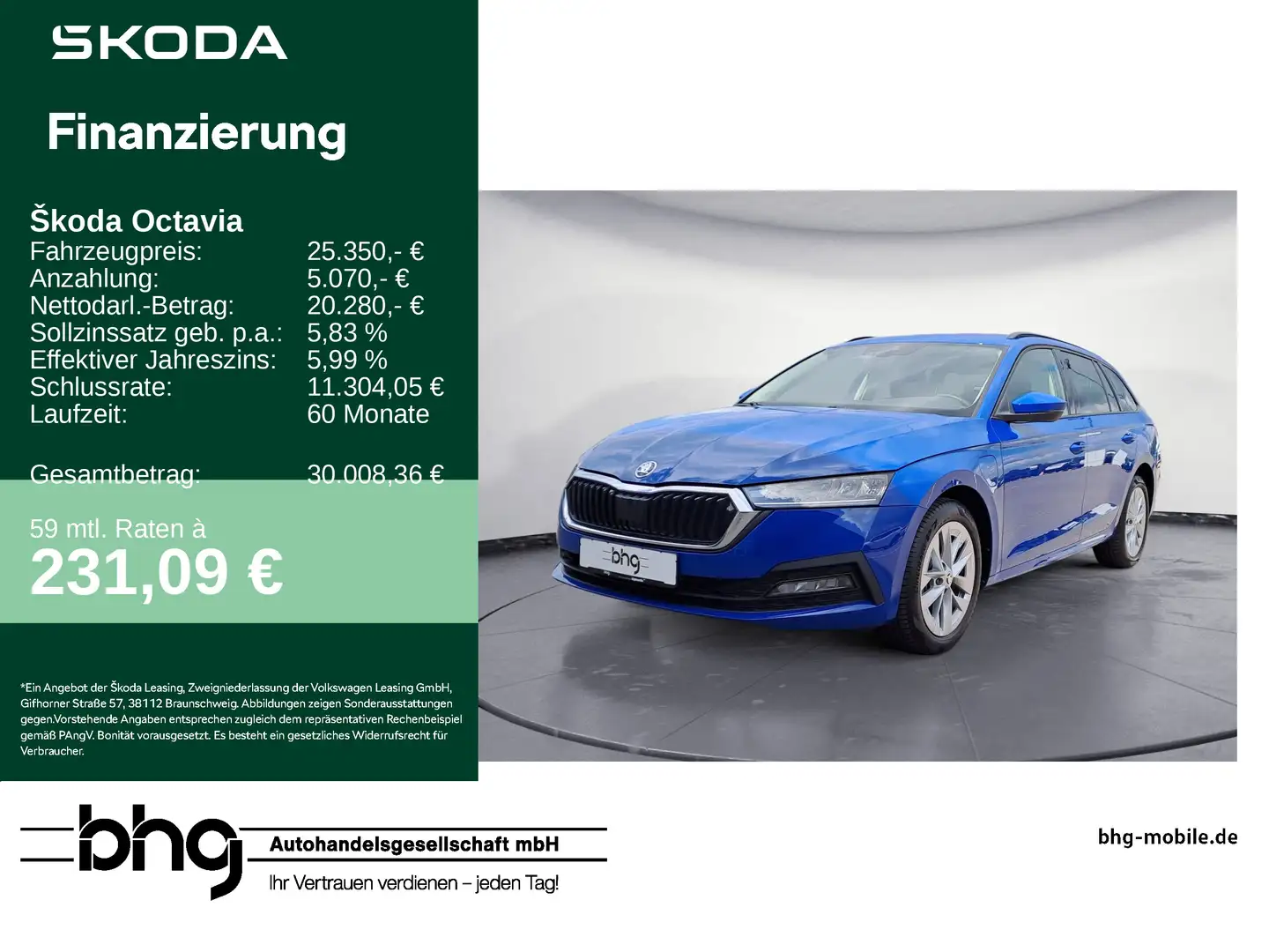 Skoda Octavia Combi 1.4 TSI e-Tec DSG Climatronic GRA Blau - 1