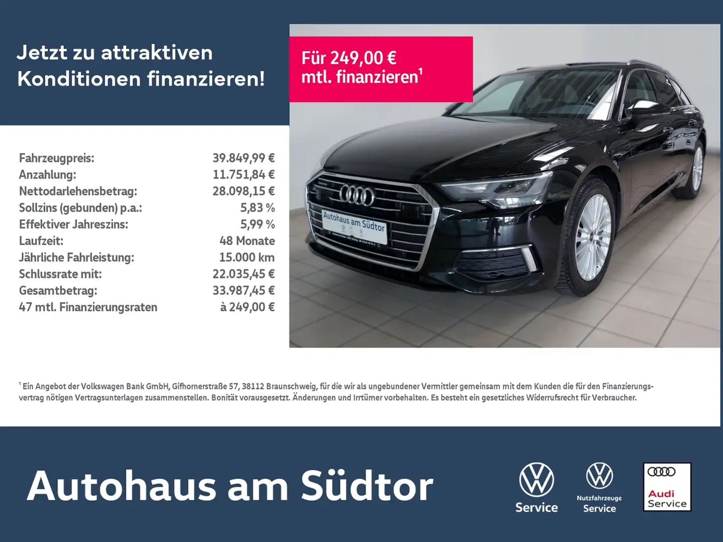 Audi A6 Avant 40 design quattro 2.0 TDI | LED AHK RFK Noir - 1