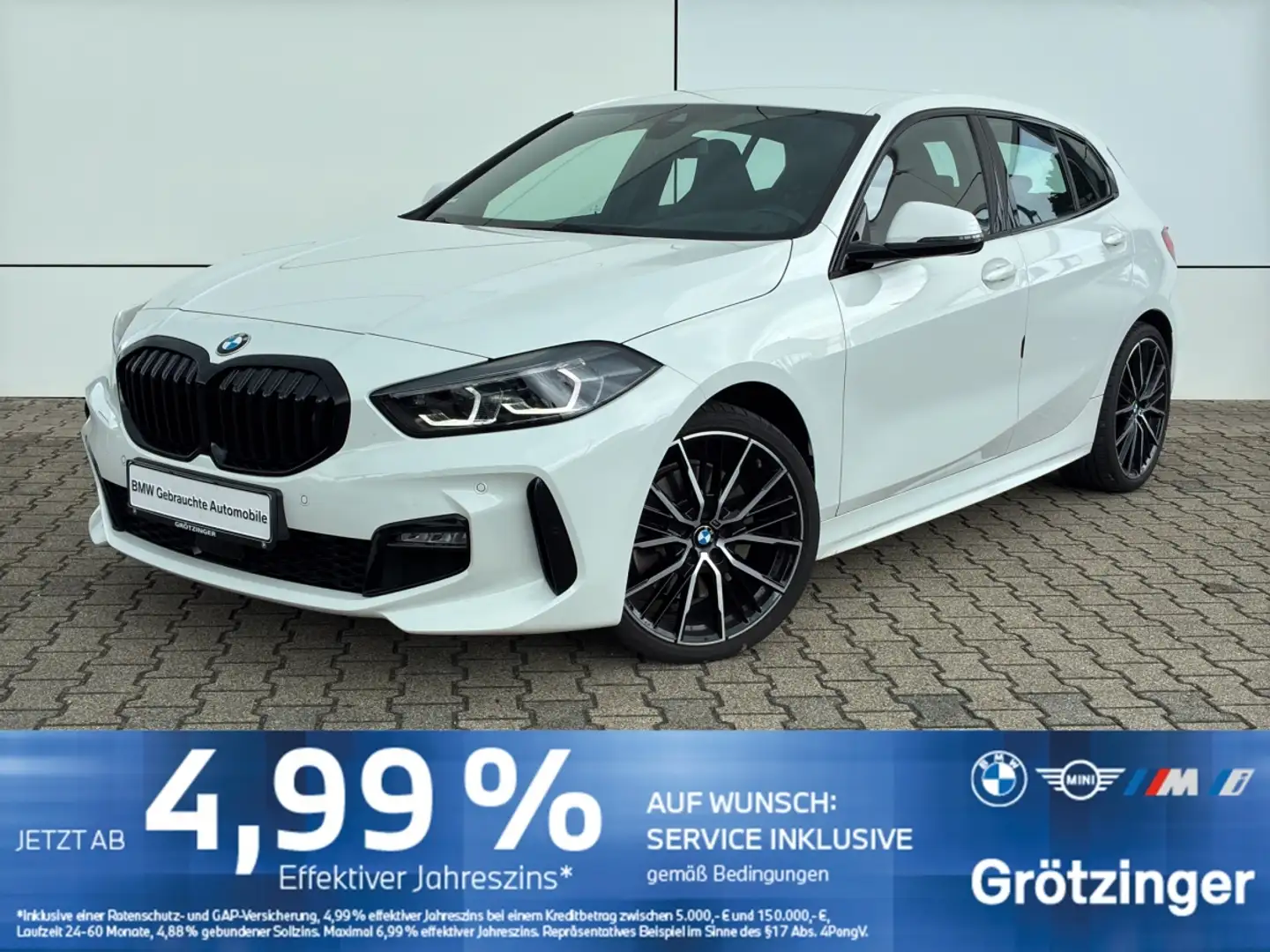 BMW 120 i M Sport LED+HUD+LenkHZ+SHZ+PDC+GRA+LiveCock Weiß - 1