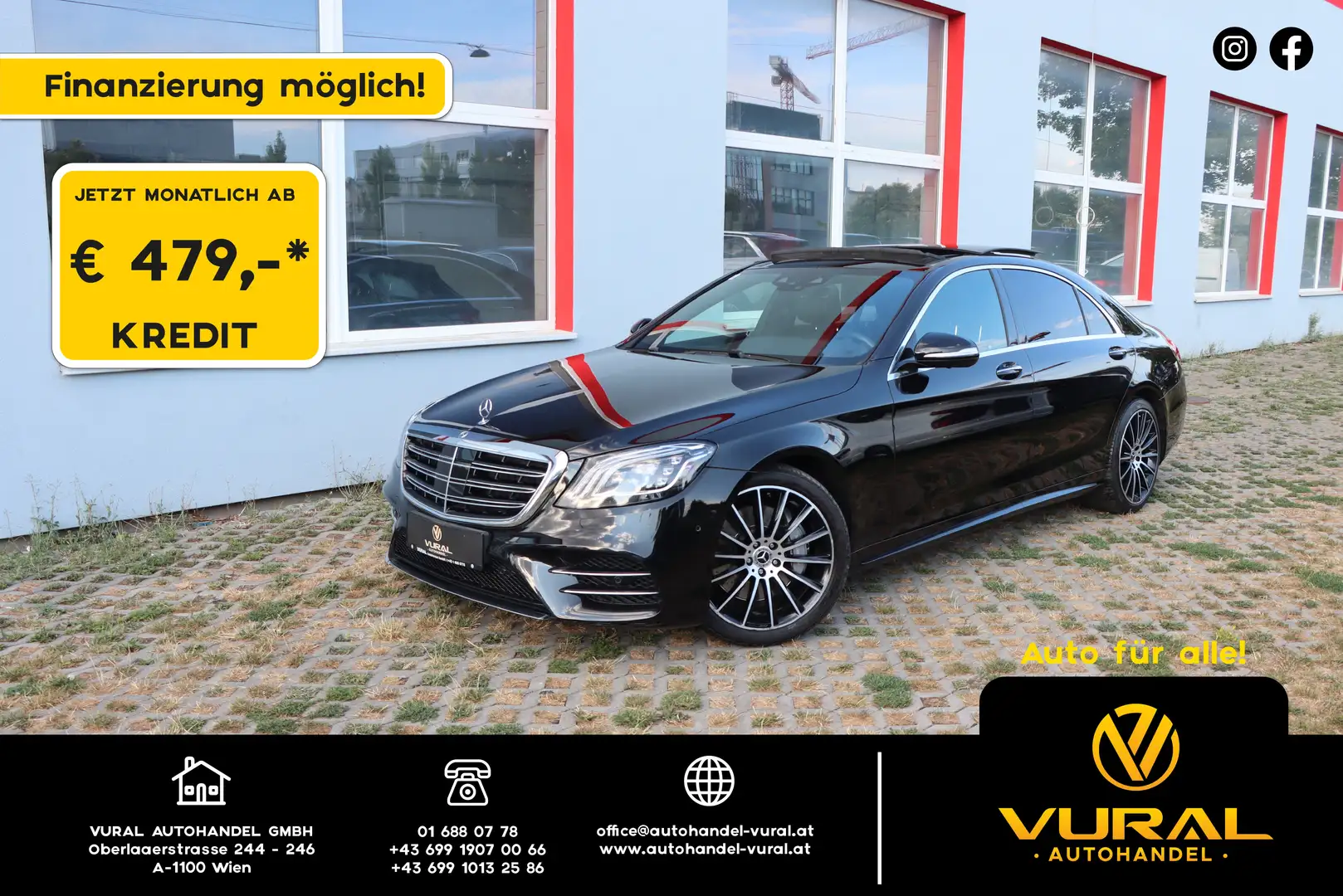 Mercedes-Benz S 350 d 4Matic L AMG Line | Panorama | 360° Kamera | Schwarz - 1
