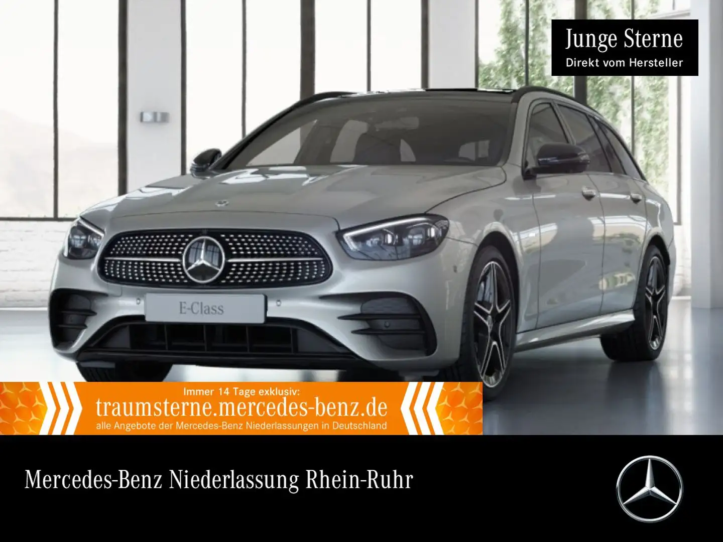 Mercedes-Benz E 300 e T AMG+NIGHT+PANO+360+MULTIBEAM+FAHRASS+9G Silber - 1