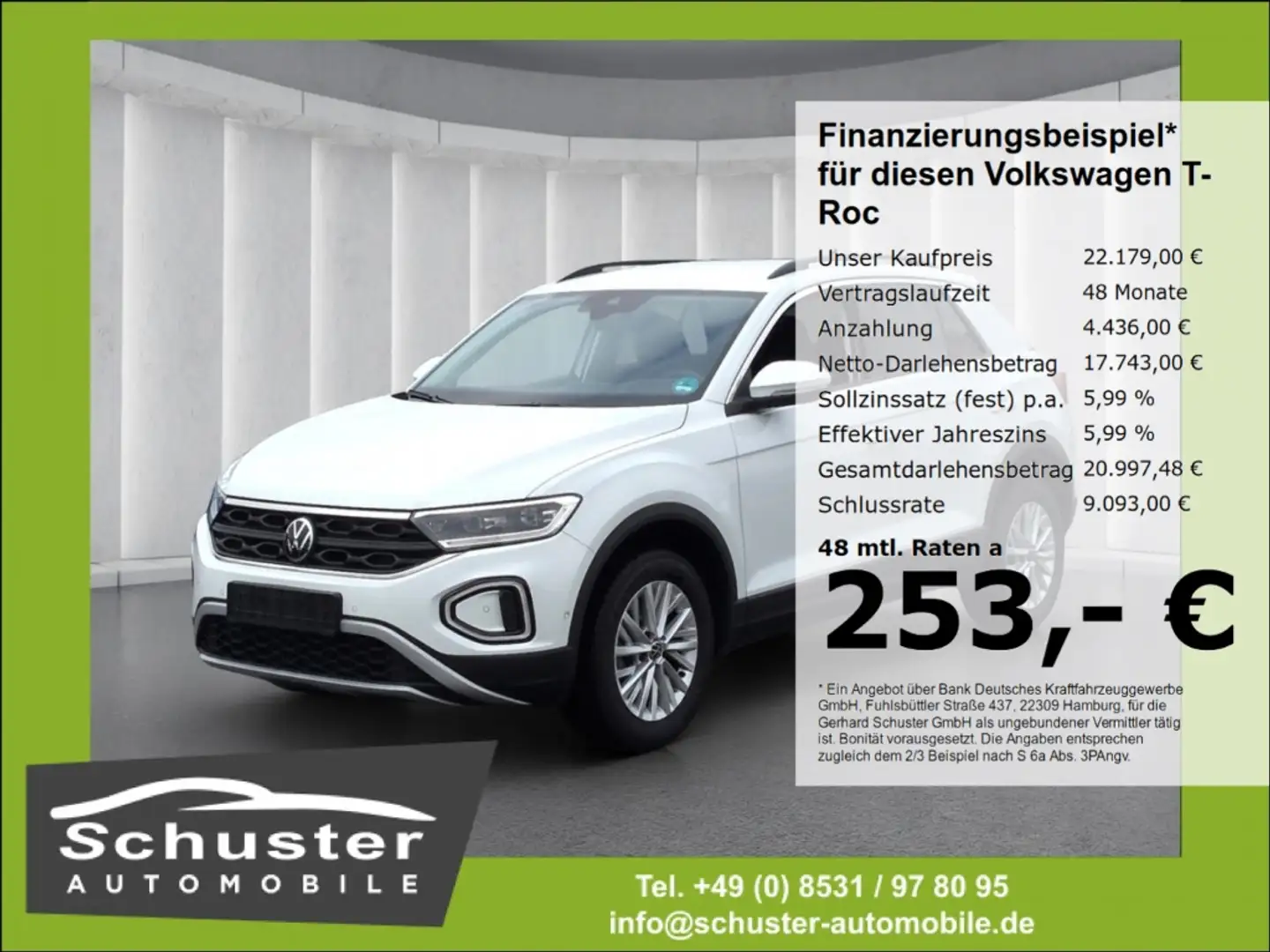 Volkswagen T-Roc Life 1.0TSI*LED+ Navi digCockp VKZ-Erk SHZ Weiß - 1
