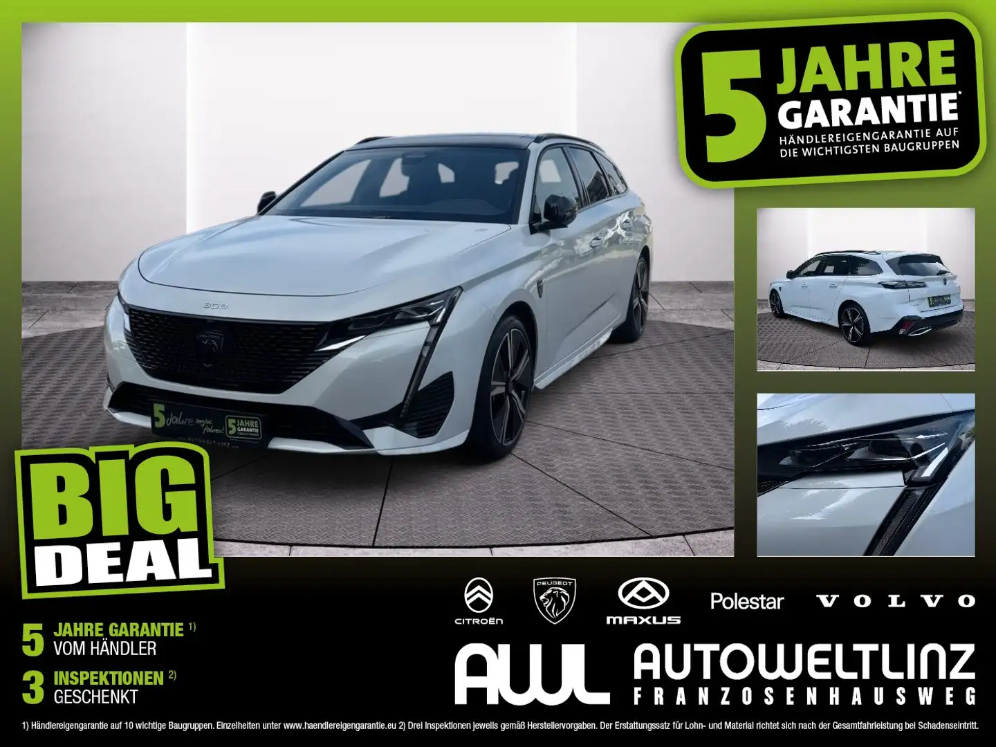 Peugeot 308 SW Hybrid 145 e-DSC6 GT ACC+LED+Navi+Kam. Weiß - 1
