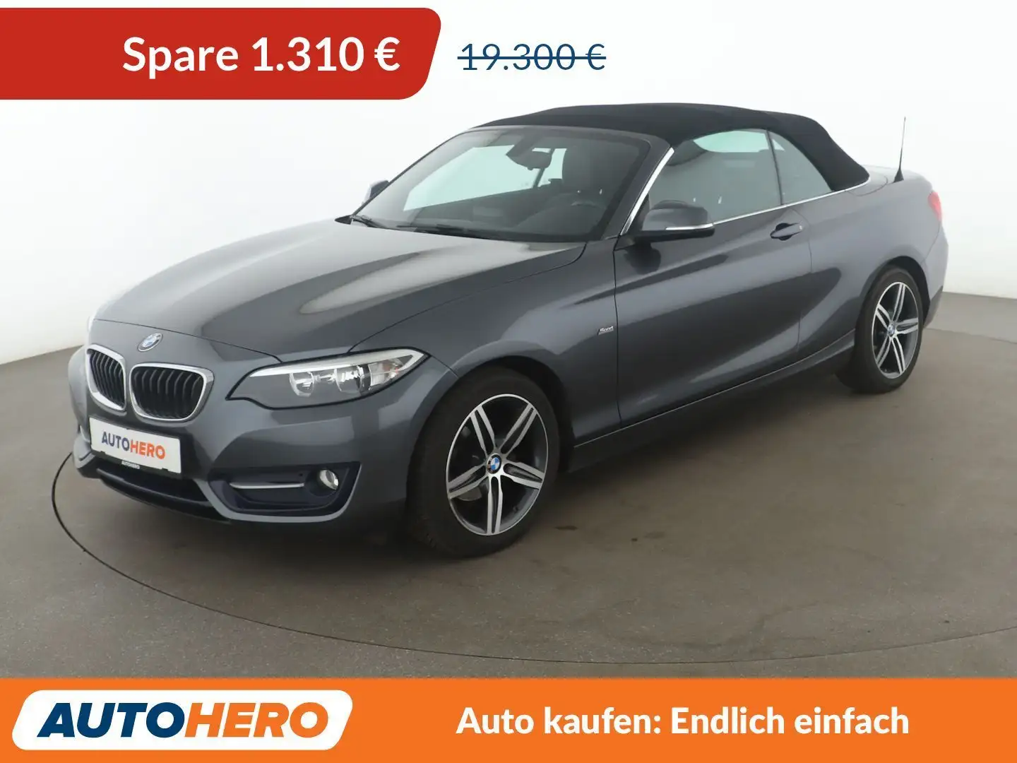 BMW 218 218d Sport Line *NAVI*TEMPO*PDC*SHZ* Grau - 1