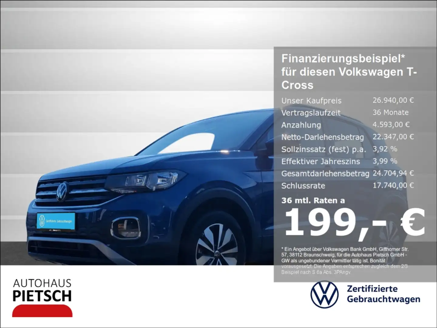 Volkswagen T-Cross 1.5 TSI Life AHK ACC App-Connect Blau - 1