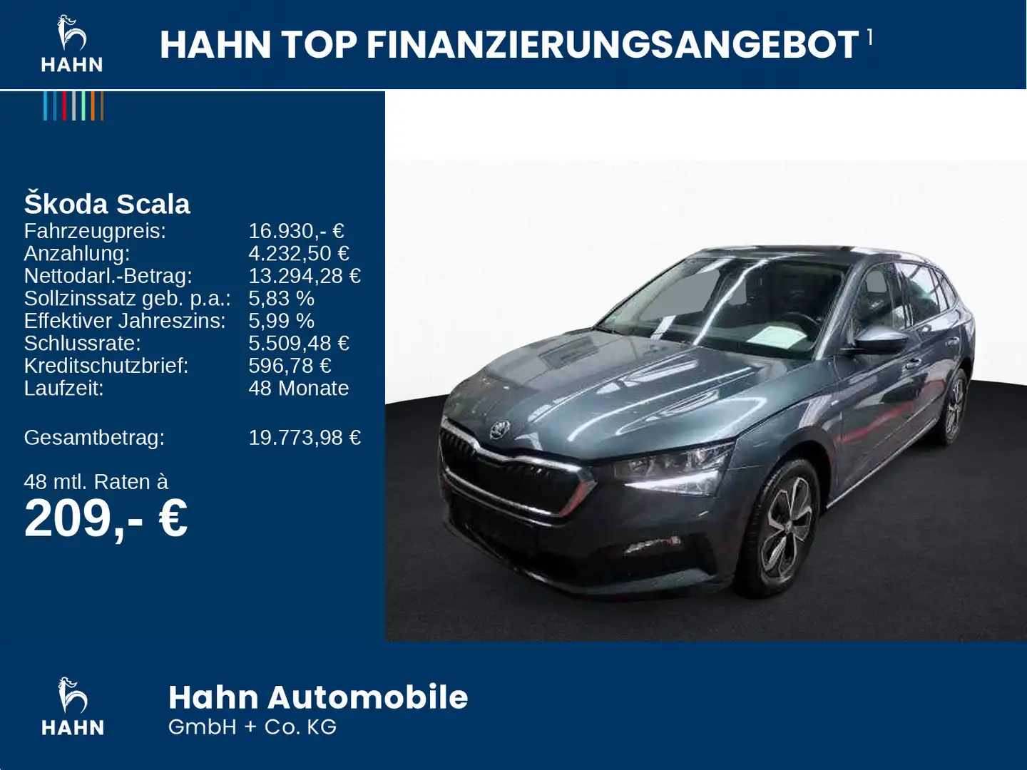 Skoda Scala 1.6TDI DSG Drive LED Nav CAM ACC Sitzh APP Grau - 2