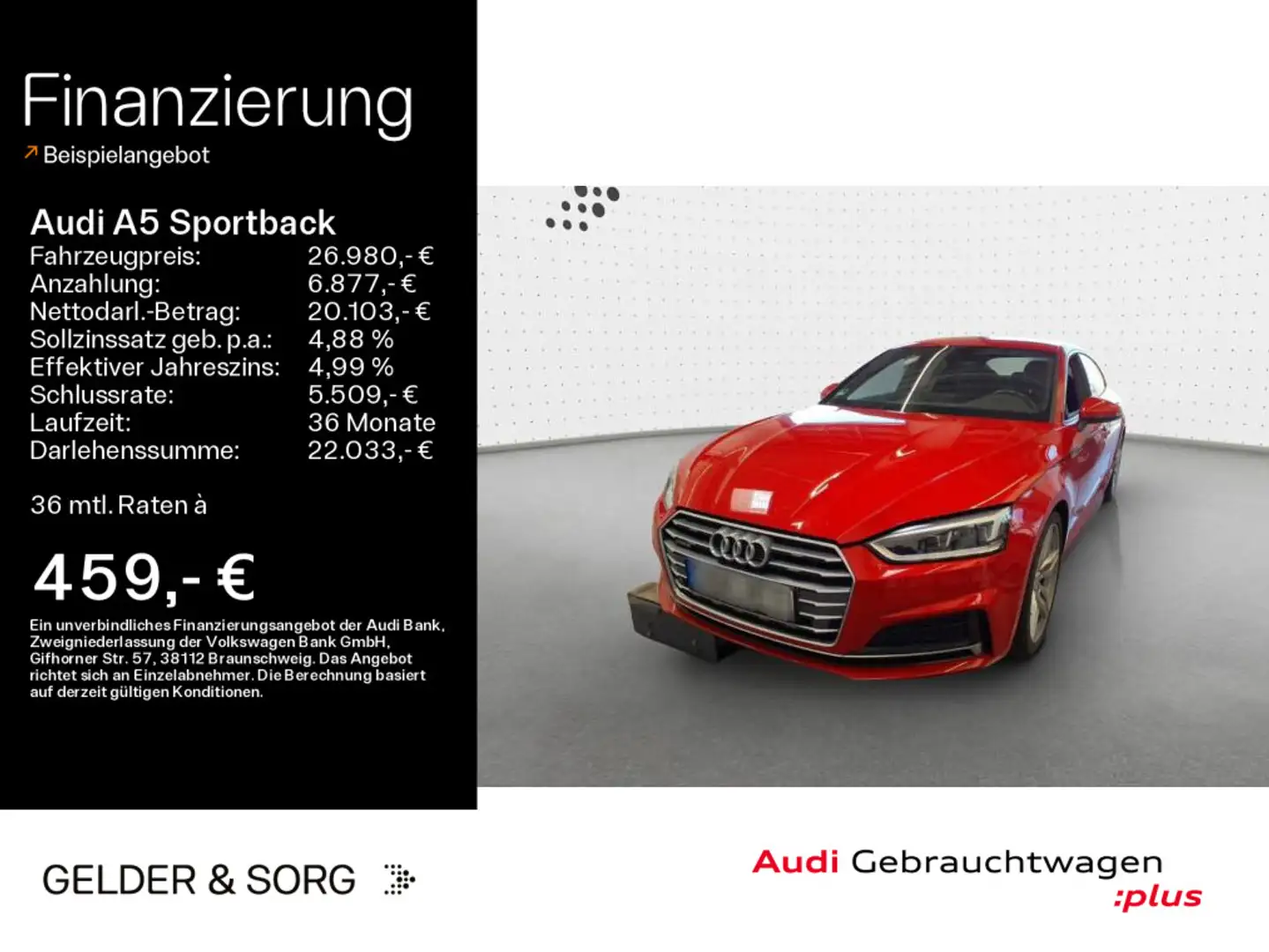 Audi A5 2.0 TFSI qu. S line RFK*LED*GRA Rood - 1