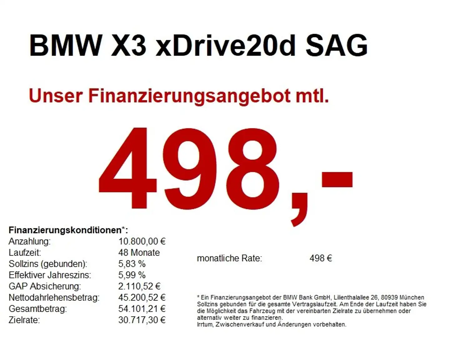 BMW X3 xDrive20d SAG M Sport AHK/iGlow/360/MEMO/LHZ Schwarz - 1