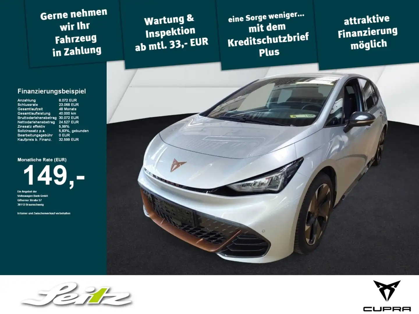 CUPRA Born *LED*KAMERA*NAVI*WÄRMEPUMPE*SITZH* Silber - 1