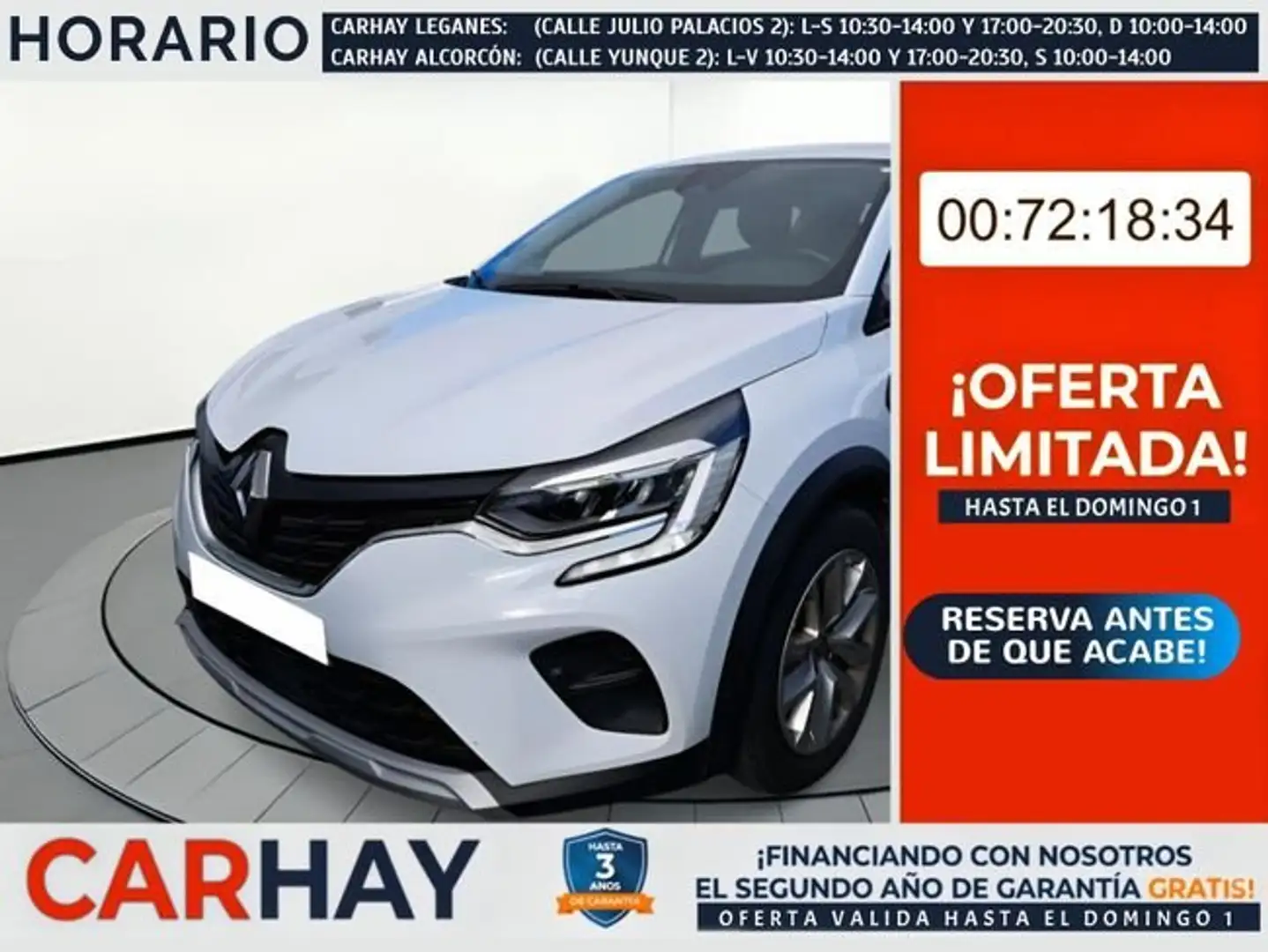 Renault Captur TCe Intens 74kW GLP Blanc - 1